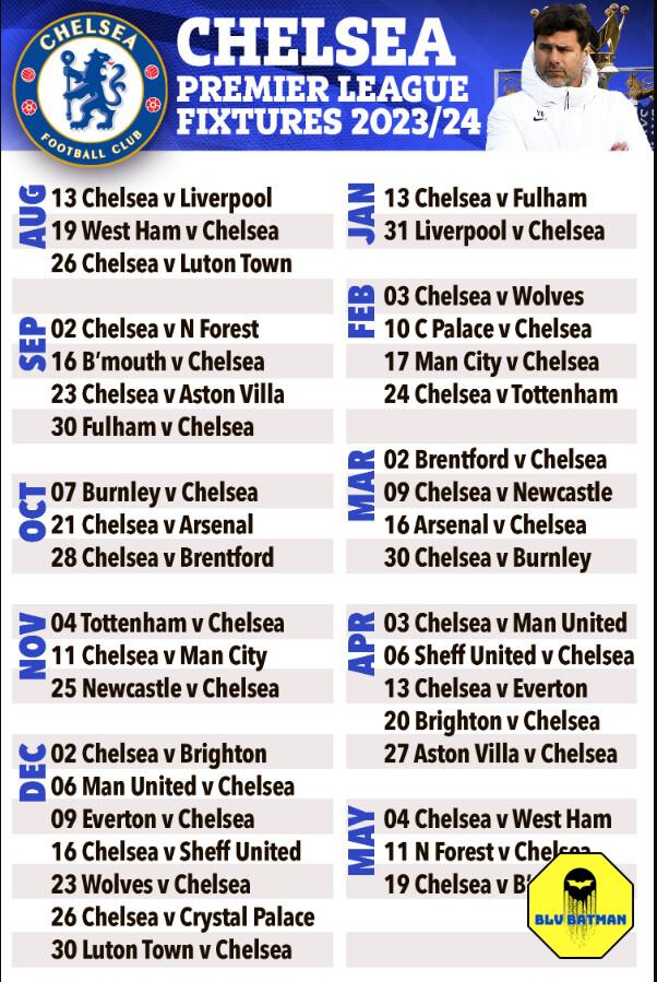 Lịch thi đấu của Chelsea tại Ngoại hạng Anh mùa giải 2023-2024: Cập nhật liên tục 4 Lịch thi đấu của Chelsea tại Ngoại hạng Anh mùa giải 2023/24